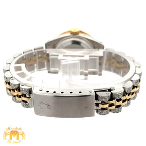 26mm Ladies`Rolex Diamond Watch with Two-Tone Jubilee Bracelet (diamond bezel, champagne dial)