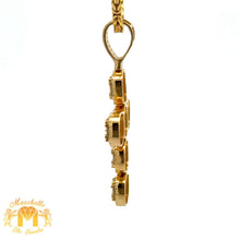 Load image into Gallery viewer, 14k Yellow Gold and Diamond Cross Pendant and Yellow Gold Byzantine Chain Set