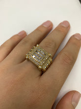 Load image into Gallery viewer, 14k Gold Square Shape Men`s Diamond Ring