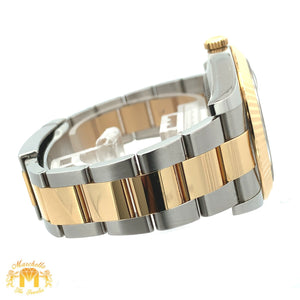41mm Rolex Diamond Watch with Two-Tone Oyster Bracelet (fluted bezel, factory diamond dial)