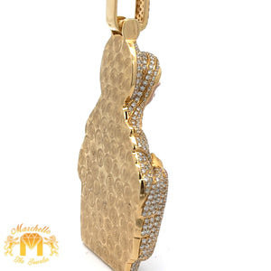 6.30ct diamonds 14k Yellow Gold Mary Pendant with Round Diamonds