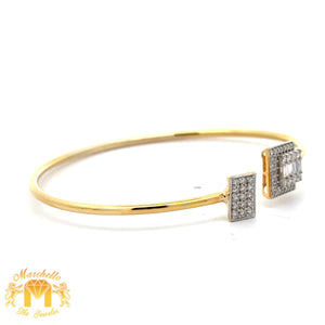 14k Gold and Diamond Bangle with Round Diamonds (choose your color)