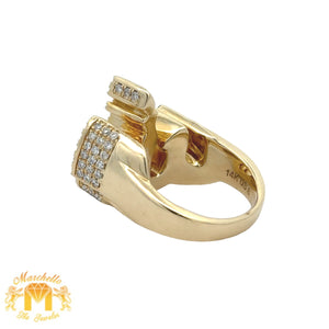 14k Yellow Gold and Diamond Allah Ring