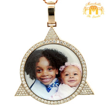 Load image into Gallery viewer, 11ct diamonds 14k Two-Tone Gold Picture Pendant with Round Diamonds