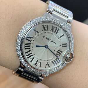 4 piece deal: 36mm Cartier with a Diamond 2 row bezel + 14k White Gold Solid Ring with Jumbo Diamonds + Gift from Marchello the Jeweler