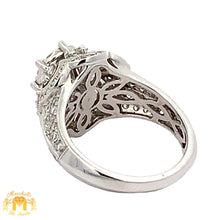 Load image into Gallery viewer, 14k White Gold and Diamond Flower Shaped Ring with Round Diamonds