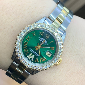 26mm Ladies` Rolex Diamond Watch with Two-Tone Oyster Bracelet