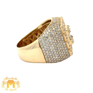 4.21ct diamonds 14k Yellow Gold Men`s Ring with Round and Baguette Diamonds