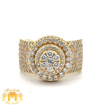 Load image into Gallery viewer, 3.28ct diamonds 14k Yellow Gold Cake Men`s Ring with Round Diamonds