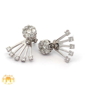 White Gold and Diamond Fancy Earrings with Round Diamonds