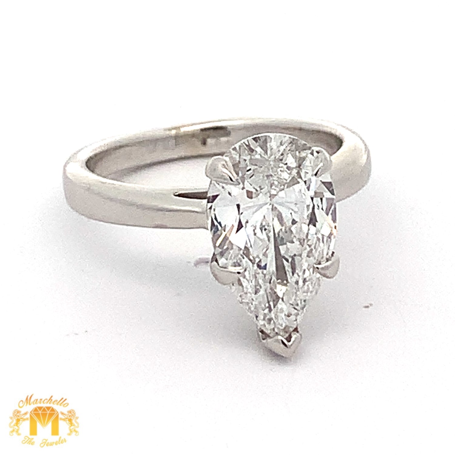 3.01ct VS1 Clarity&E in color, GIA certified fancy 14k gold Pear shape Natural/Real Earth mined diamond Engagement Ring