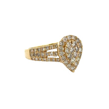 Load image into Gallery viewer, Gold and Diamond Pear Shaped Ring with Round Diamonds (choose your color)