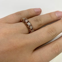 Load image into Gallery viewer, 14k Rose Gold and Diamond Band with Round Diamonds