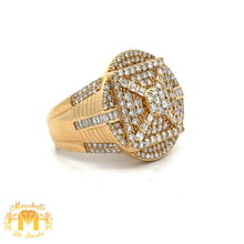 Load image into Gallery viewer, 14k Yellow Gold and Diamond Men`s Ring with Baguette and Round Diamonds