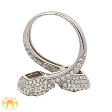 Load image into Gallery viewer, 18k White Gold and Diamond Twin Square Ring with Round Diamonds