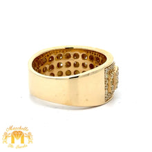 Load image into Gallery viewer, 14k Yellow Gold and Diamond Men`s Band with Baguettes and Round Diamonds