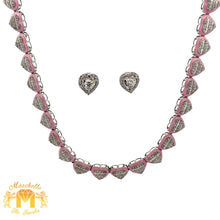 Load image into Gallery viewer, 3.47ct diamonds and White Gold Heart Necklace and 14k gold and diamond Heart Earrings (MOTHER`S DAY SPECIAL)