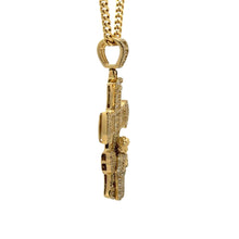 Load image into Gallery viewer, Gold and Diamond Cross Pendant and Gold Cuban Chain (choose your color)