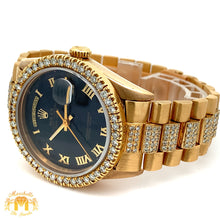 Load image into Gallery viewer, 36mm 18k Yellow Gold Rolex Day-Date Diamond Watch (black dial, quick-set)