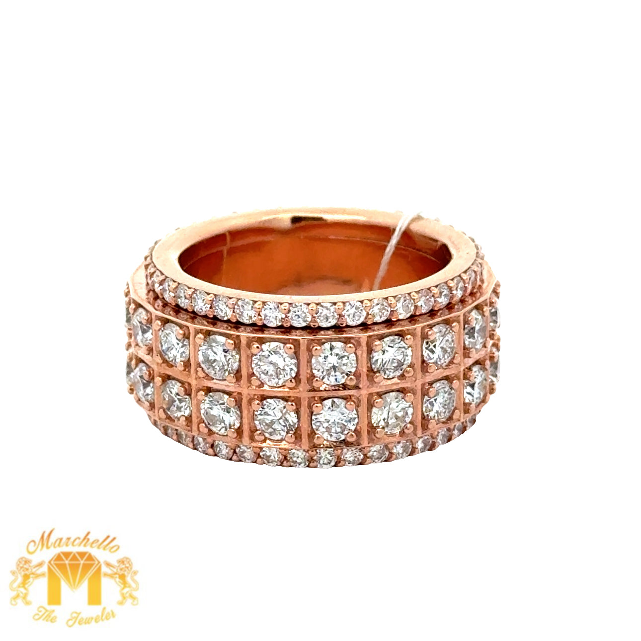 Stress Ring 7.90ct diamonds 14k gold Eternity Spinning Wedding Band (choose your color)