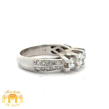 Load image into Gallery viewer, 14k White Gold and Diamond Wedding Band with Round Diamonds