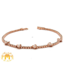 Load image into Gallery viewer, 14k Gold and Diamond Fancy Tennis Bracelet with Baguette and Round Diamonds (choose your color)