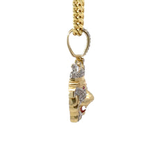 Load image into Gallery viewer, Yellow Gold and Diamond King Lion Pendant and Yellow Gold Chain