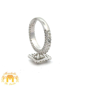 3.52ct diamonds 18k white gold Square shaped Engagement Ring