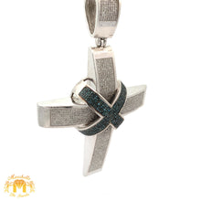 Load image into Gallery viewer, 5ct Diamond 14k White Gold Cross Pendant with Round Diamonds