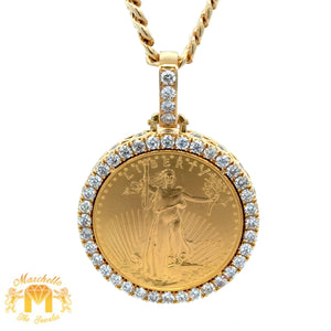 5.10ct diamonds Yellow Gold Liberty Pamp 1995 Pendant with Round Diamonds