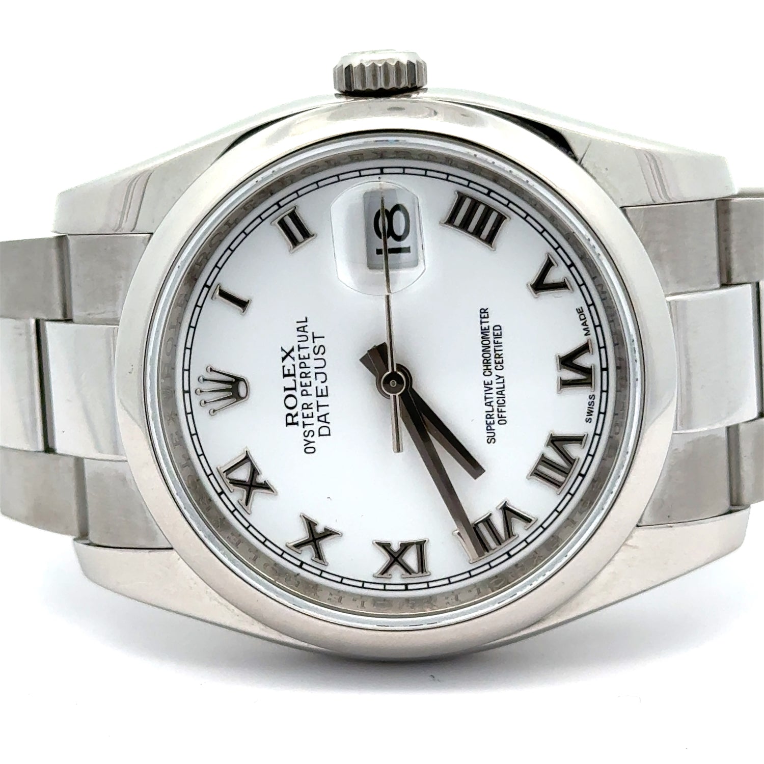 36mm Rolex Watch with Stainless Steel Oyster Bracelet (engraved model, model number: 116200)