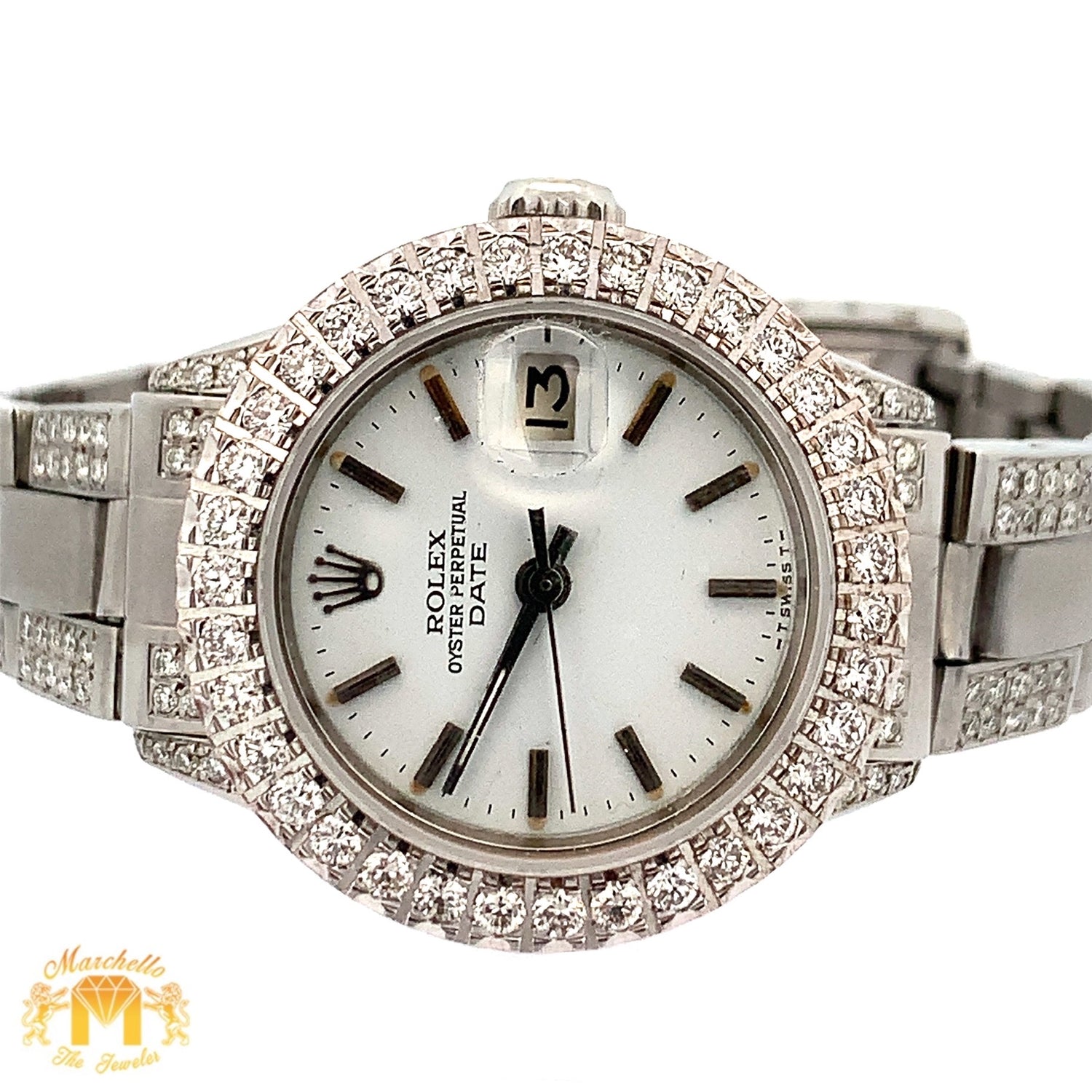 26mm Rolex Ladies`Diamond Watch with Stainless Steel Oyster Bracelet