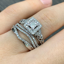 Load image into Gallery viewer, 14k white gold and diamond 3-piece Ladies Ring Set