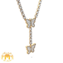Load image into Gallery viewer, 4 piece deal: 6.09ct diamonds and gold Butterfly Necklace+ Gold and Diamond Butterfly Ring and Earrings + Gift