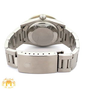 31mm Rolex Watch with Stainless Steel Oyster Bracelet (custom diamond dial and bezel)