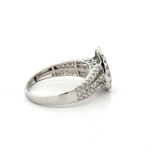 Gold and Diamond Pear Shaped Ring with Round Diamonds (choose your color)