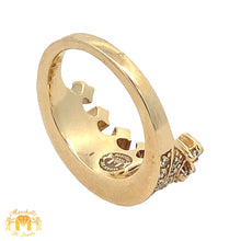 Load image into Gallery viewer, 14k Yellow Gold Crown Shaped Ring with Round Diamonds