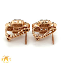 Load image into Gallery viewer, 14k Gold Flower Shape Earrings with Round Diamonds