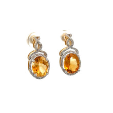 Load image into Gallery viewer, 14k yellow gold and diamond Fancy Earrings