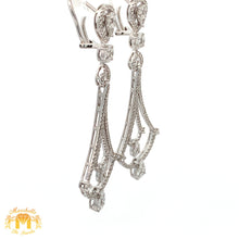Load image into Gallery viewer, VVS/vs high clarity diamonds set in a 18k White Gold Dangling Diamond Earrings