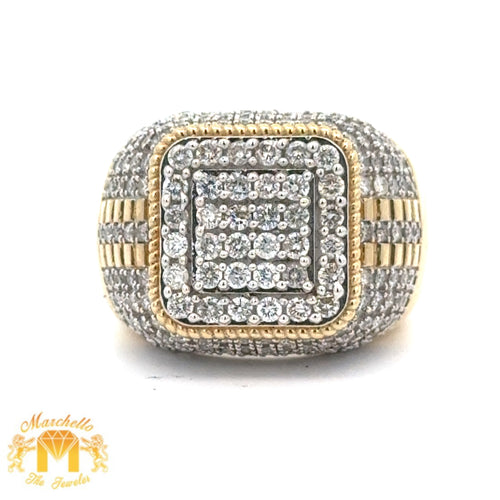 3.30ct diamonds 14k Yellow Gold Men`s Ring with Round Diamonds