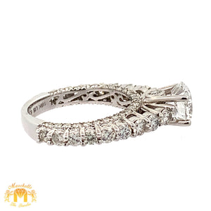 VVS1 & E color diamonds 18k White Gold Engagement Ring (GIA certified)