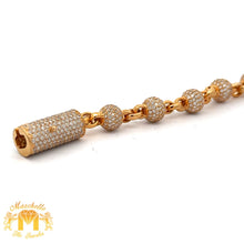 Load image into Gallery viewer, 9ct diamonds 14k solid Yellow Gold Beaded Bracelet with Round Diamonds