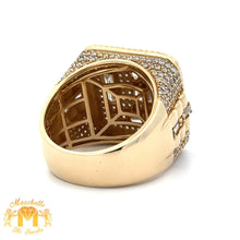 Load image into Gallery viewer, 14k Yellow Gold and Diamond Men`s Ring with Baguette and Round Diamonds
