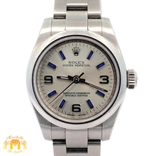 Load image into Gallery viewer, 26mm Ladies`Rolex Watch with Stainless Steel Oyster Bracelet(silver dial with blue hour markers)
