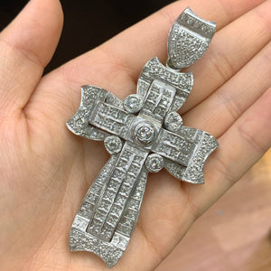 14k white gold and diamond Cross Pendant