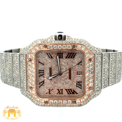 3 piece deal: 40mm Iced out Cartier Watch + Diamond Earrings + Gift from Marchello the Jeweler