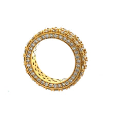 Load image into Gallery viewer, 14k Yellow Gold and Diamond Eternity Wedding Band with Round Diamonds