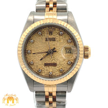 Load image into Gallery viewer, Full factory 26mm Ladies` Rolex Datejust Watch with Two-Tone Jubilee Bracelet (diamond dial, fluted bezel)