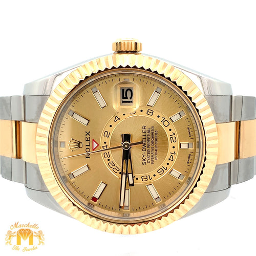 42mm Rolex Sky-Dweller Watch with Two-Tone Oyster Bracelet (fluted bezel, Rolex papers)